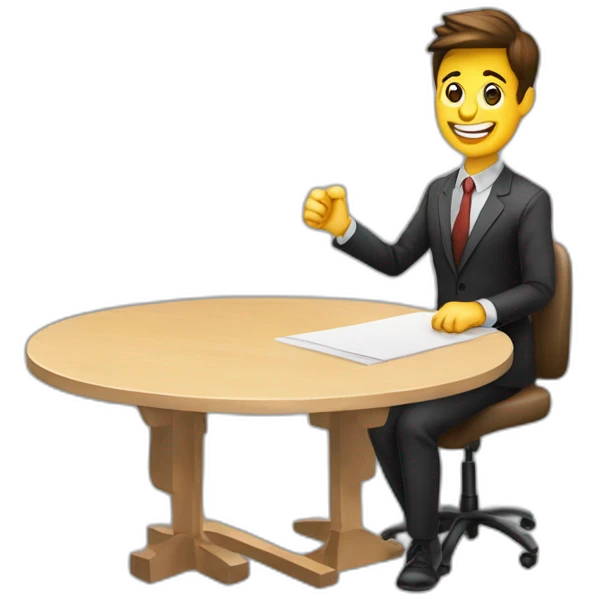 Asesor Inmobiliario  Century21  sonriendo con table en la mano emoji
