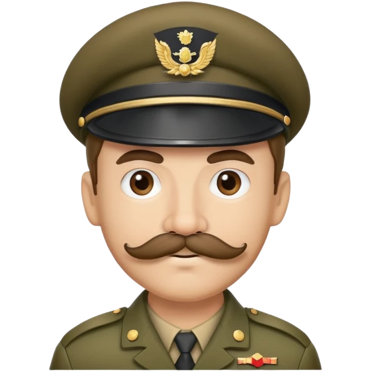 Military soldier with a curled mustache and beret emoji