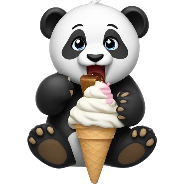 Panda eating ice cream emoji