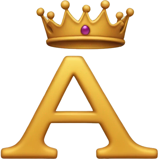 Letter A with a crown emoji