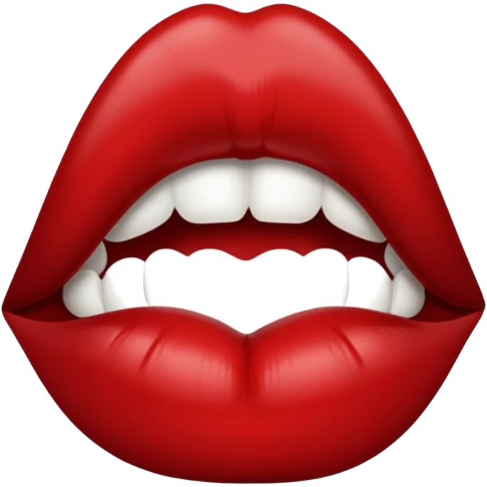 Dark red lips kissed emoji