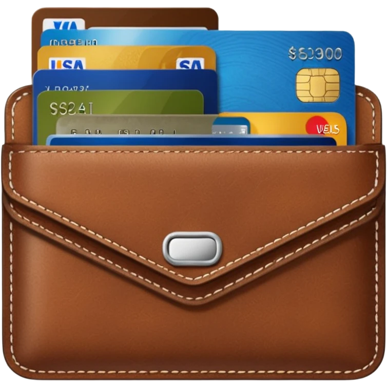 portefeuille marron avec billet et carte bancaire emoji