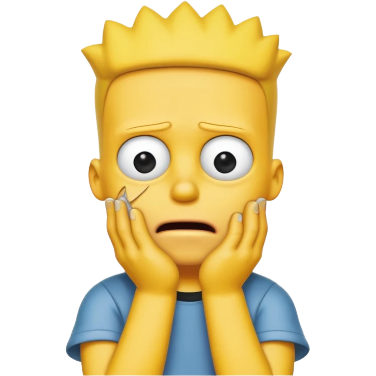 bart simpson with cuts on his wrists crying emoji