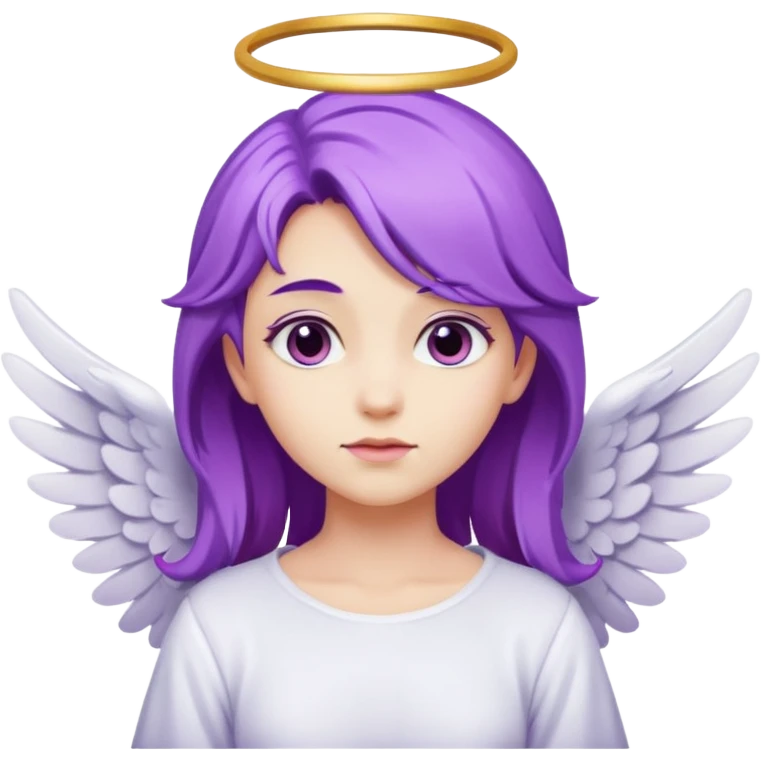 differnt angel with purple hair with wings emoji