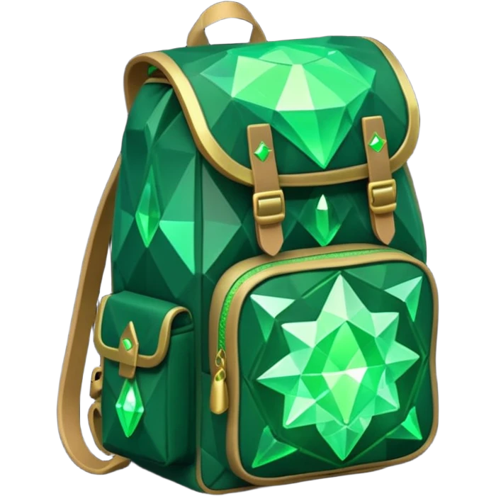 fantasy green magic backpack emoji low poly

































 emoji