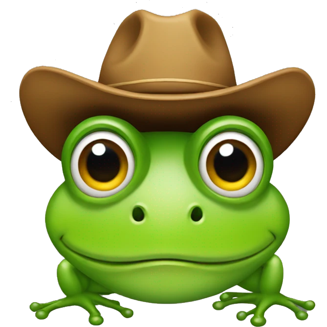Frog wearing a cowboy hat  emoji