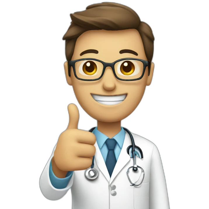 A doctor giving 2 thumbs up emoji