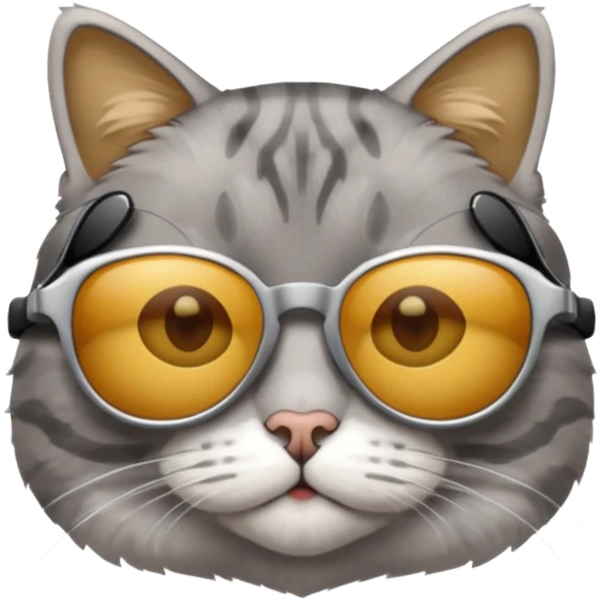 Grey tabby cat in sunglasses emoji