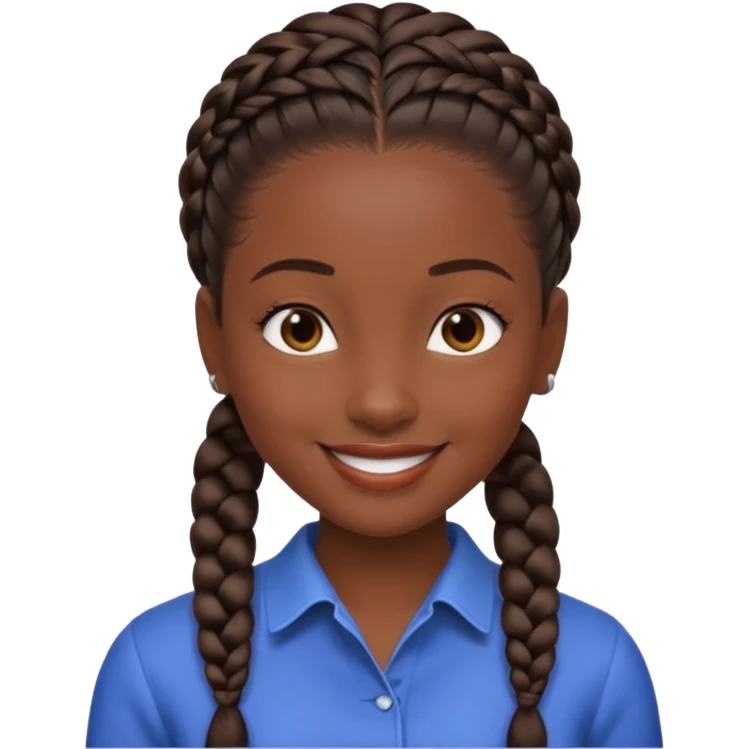 black girl with slick back braid emoji