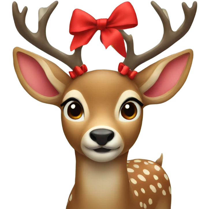 Deer with a red bow emoji