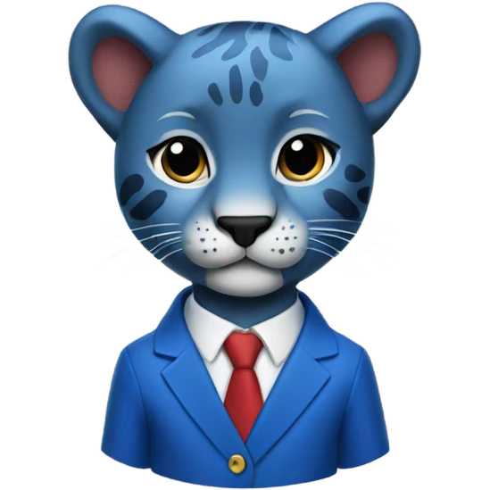 Cub panther wearing a blue blazer emoji