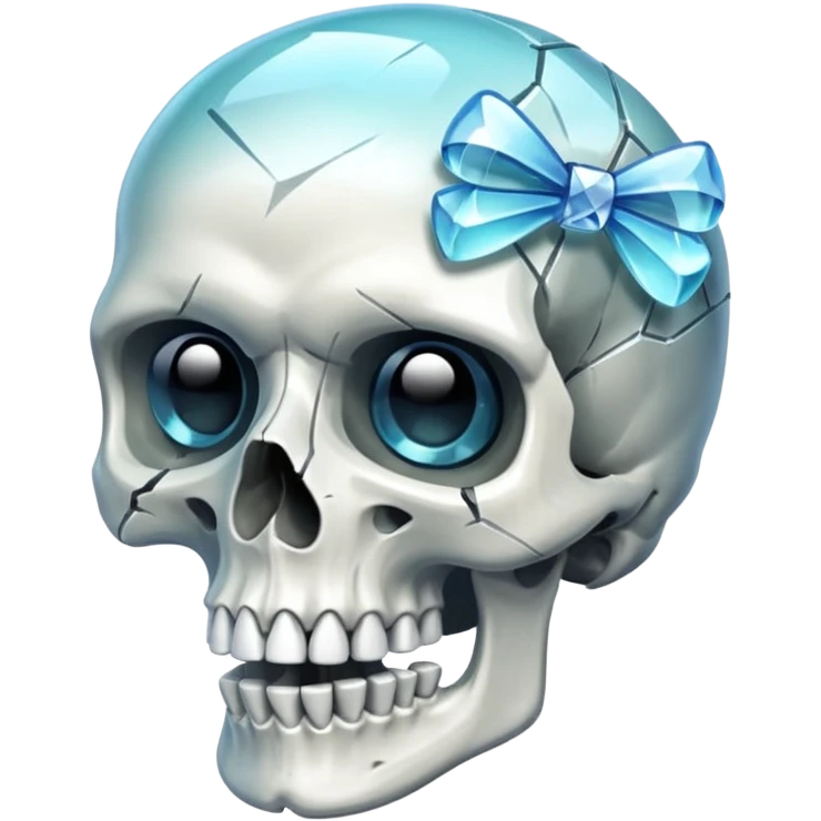make the bow be holding the skull together make the skull see threw crystal emoji