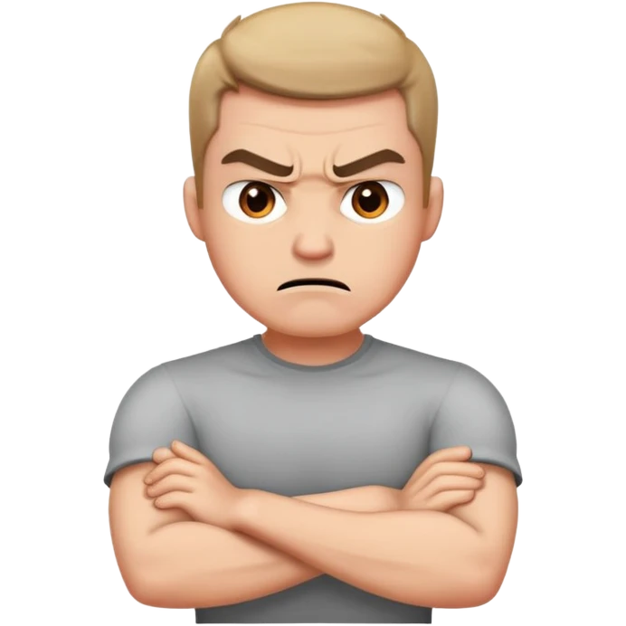 guy with arms crossed on neck angry  emoji