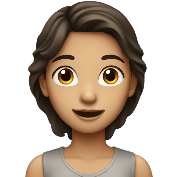 relieved girl with dark brown hair  emoji