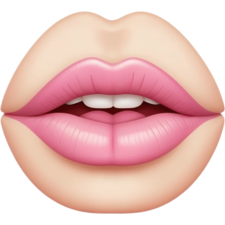 lips with light pink lipstick, iPhone style emoji