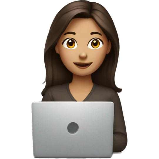 Brunette at the laptop emoji