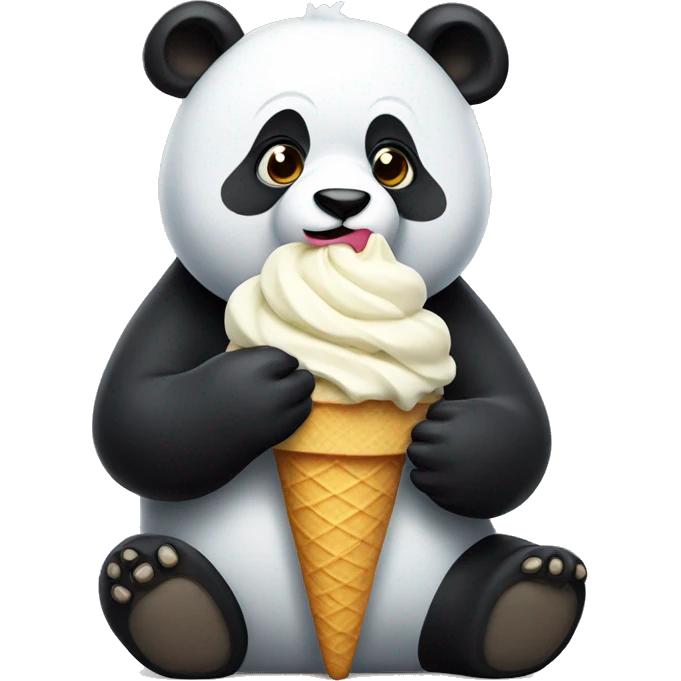 Panda eating ice cream emoji