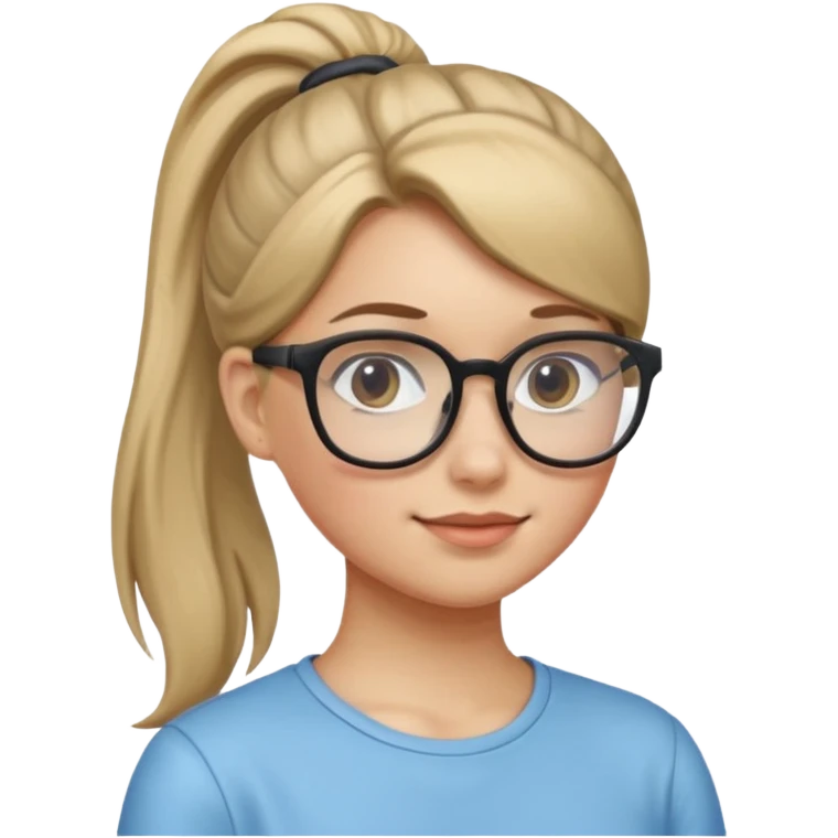 Ponytail Girl with Glasses emoji
