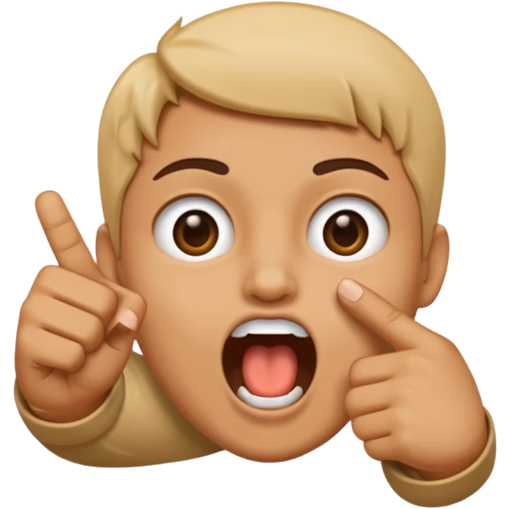 pointing in an open mouth  emoji