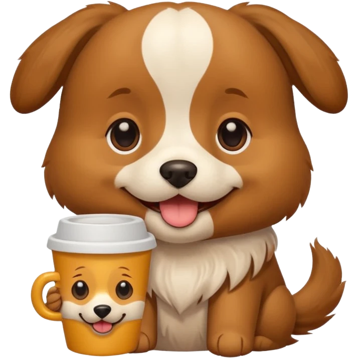 Dog with a pup-cup emoji