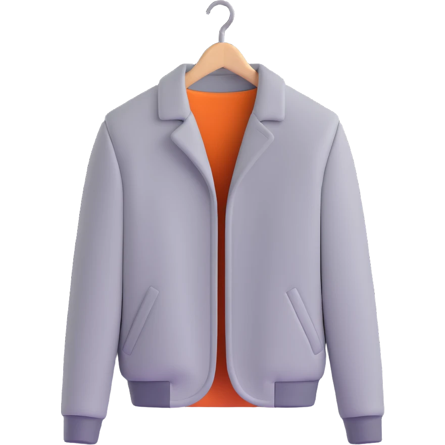 grey jacket, color #8a8b8a emoji