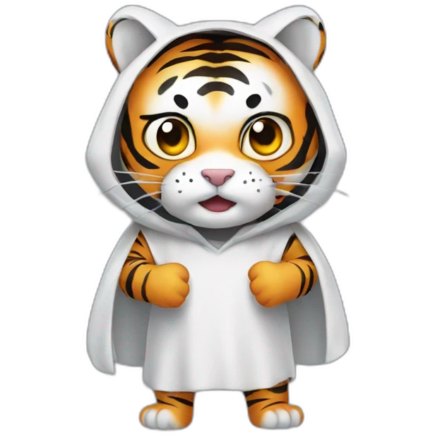 a tiger in a ghost costume emoji