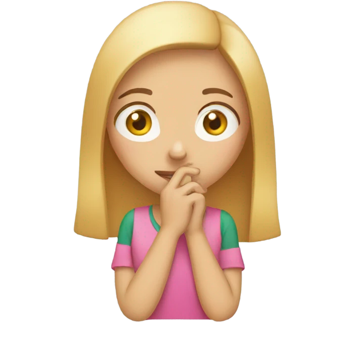 Girl holding nose emoji