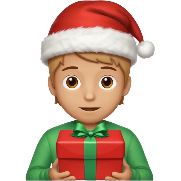 male Person holding a gift very hard emoji