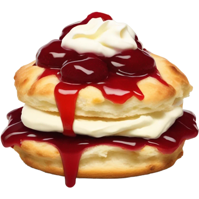 Scone with jam and cream emoji