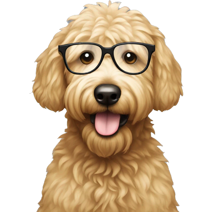 Golden doodle wearing glasses emoji