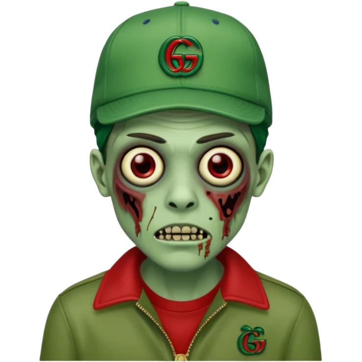 Create a zombie emoji with a gucci cap emoji