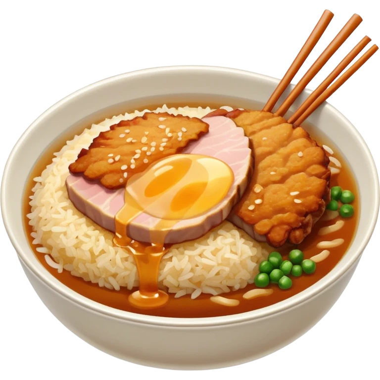 katsudon in a bowl with no eggs on top emoji