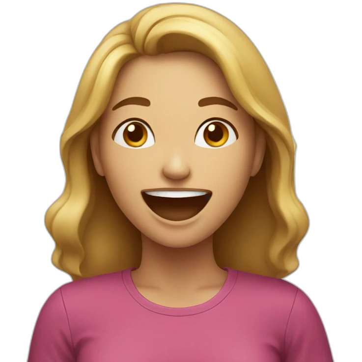 woman, with expression of delight, eating healthy food emoji