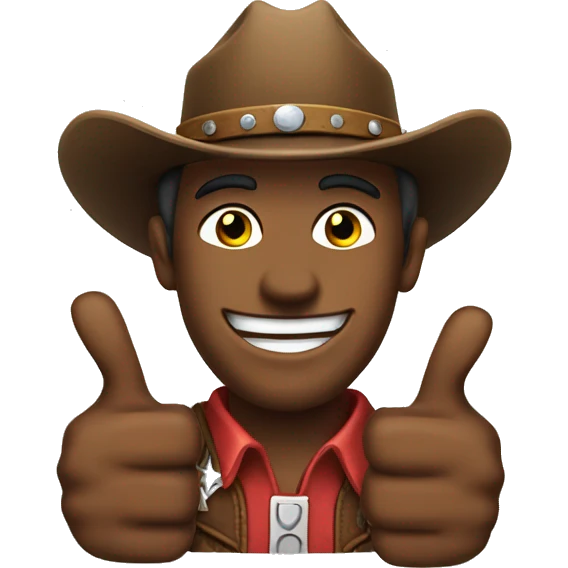 cowboy with a thumbs up emoji