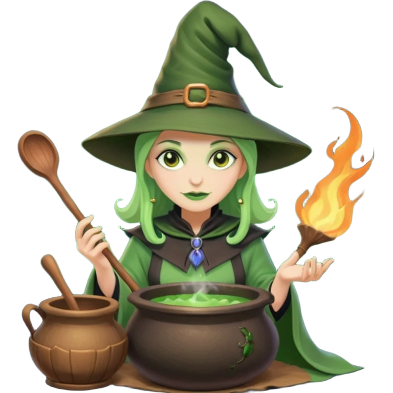 green witch cooking potion emoji