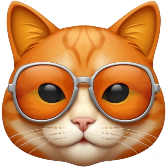 orange cat, big sunglasses, looking cool emoji