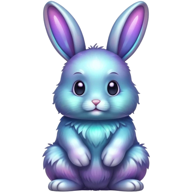Dark iridescent bunny emoji