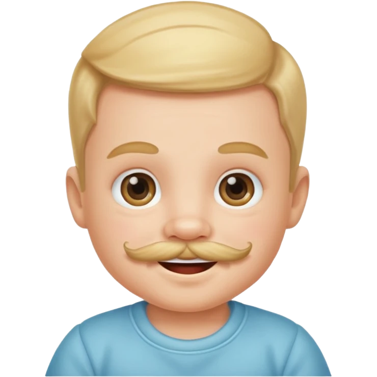 baby with mustached emoji