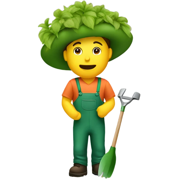 gardener with his head out the car emoji