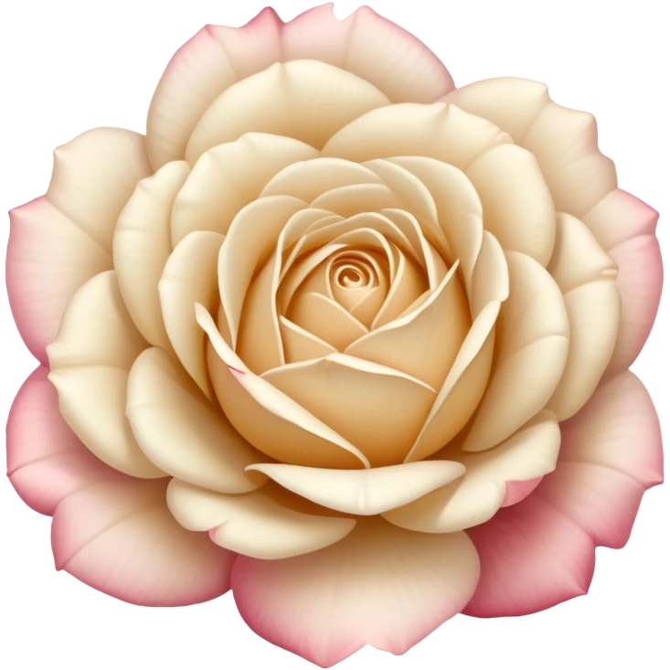 Cream-colored stemless rose bloom emoji