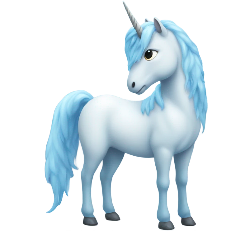 Light blue unicorn in the snow emoji