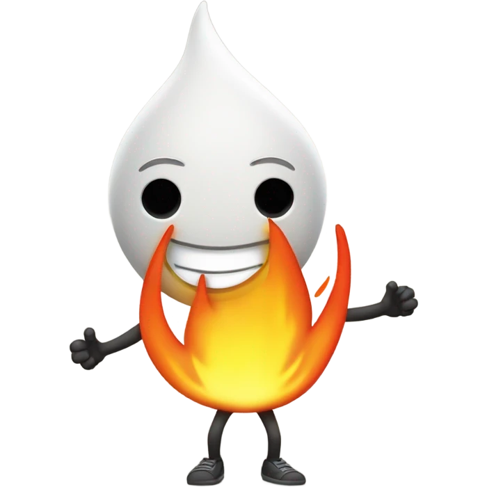 Fire with smile and arms and legs emoji