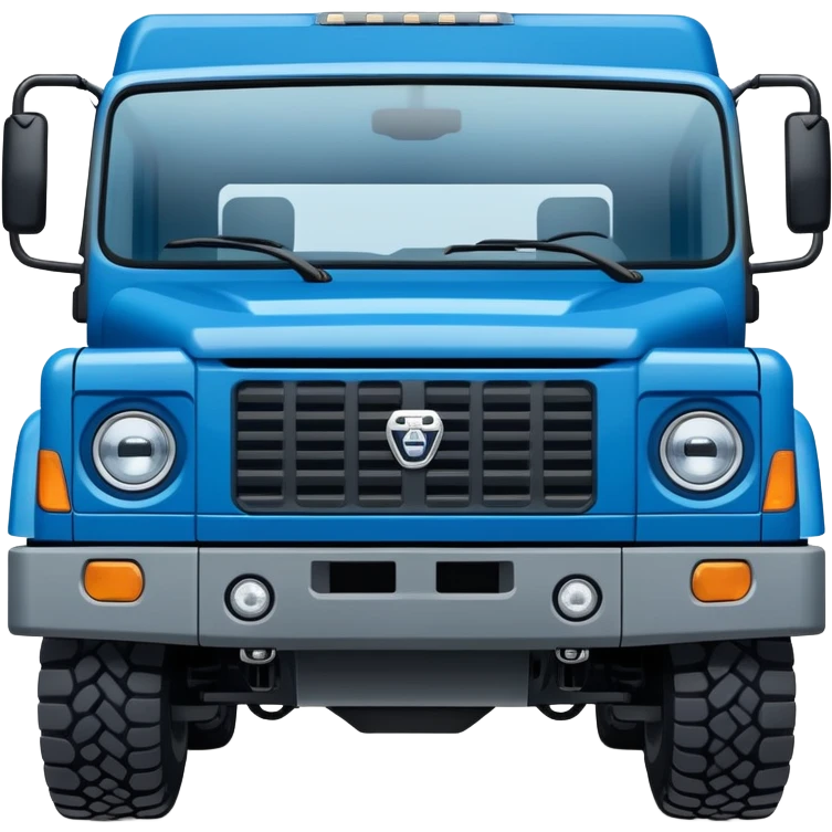 european looking expedition truck in blue flat snout emoji
