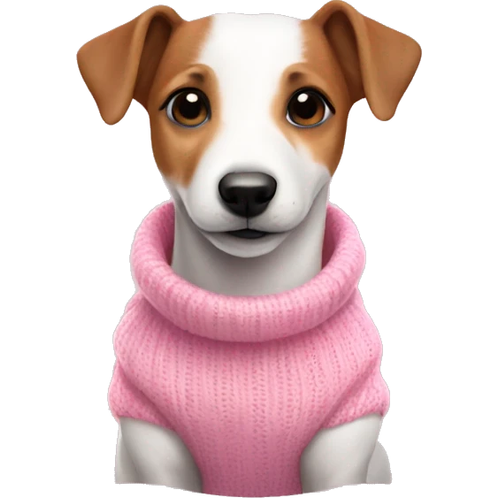 Cute jack russel wearing pink sweater  emoji