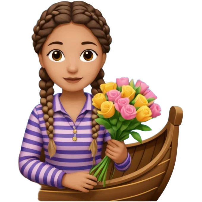 venice gondolier girl with braids emoji
