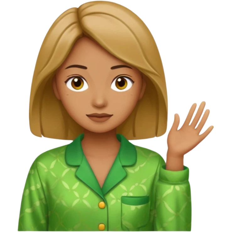 woman with green cpijamas emoji