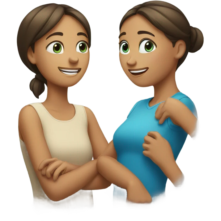 Mom and daughter blue eyes emoji