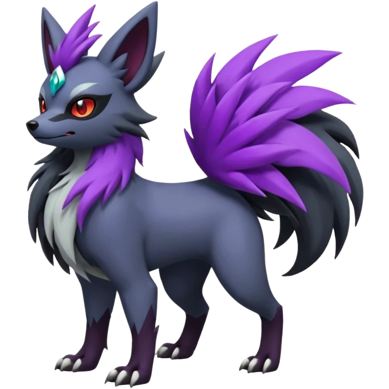 Mightyena-Zorua-Silvally-Fakémon-hybrid-creature (full body)  emoji
