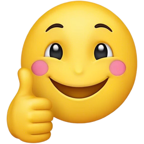 Emoji feliz con el pulgar arriba emoji