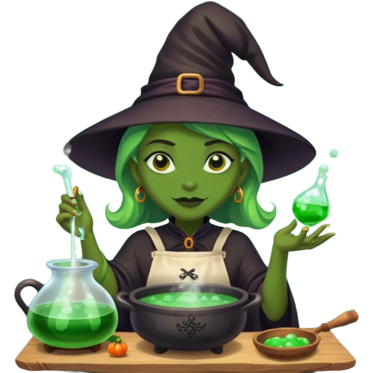 green witch cooking potion emoji